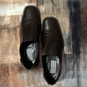 Mercanti Fiorentini Brown Leather Slip-On Loafers